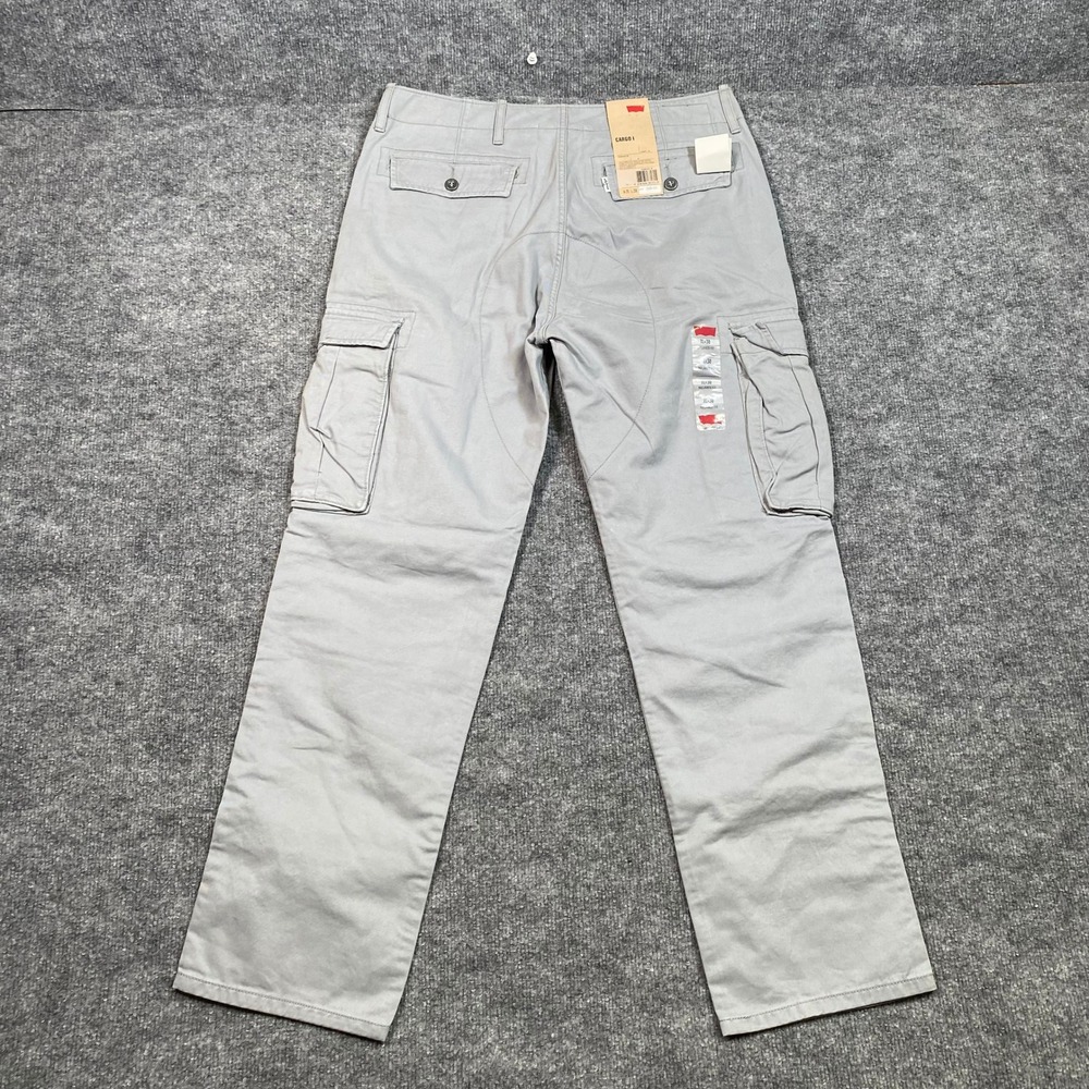 Levis Cargo I Relaxed Fit Pants Grey Twill Multi Pocket Mens 31x30 NEW